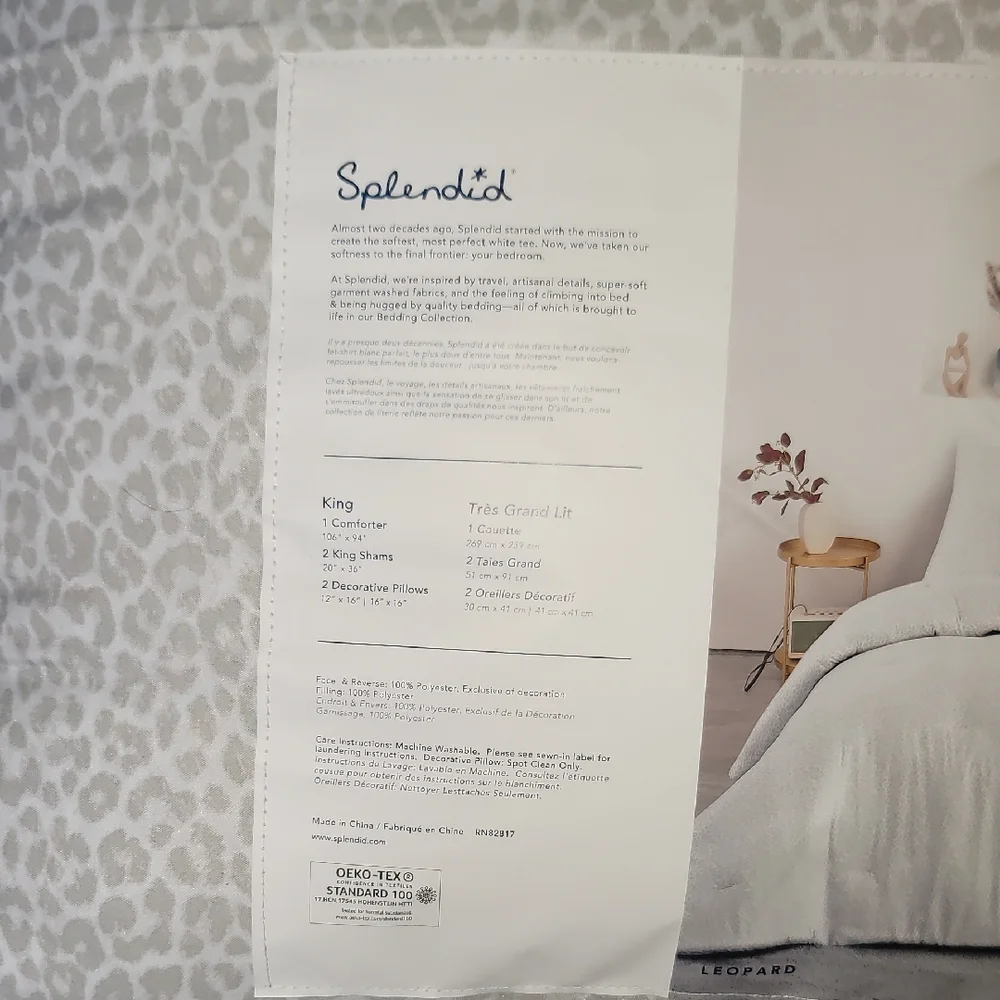 Splendid Beige/light Gray And White, Animal Print  Comforter Set Elegant Bedding
